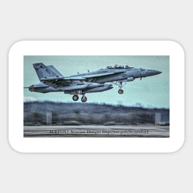 EA-18G Growler Super Hornet FCLP 7 Sticker by acefox1